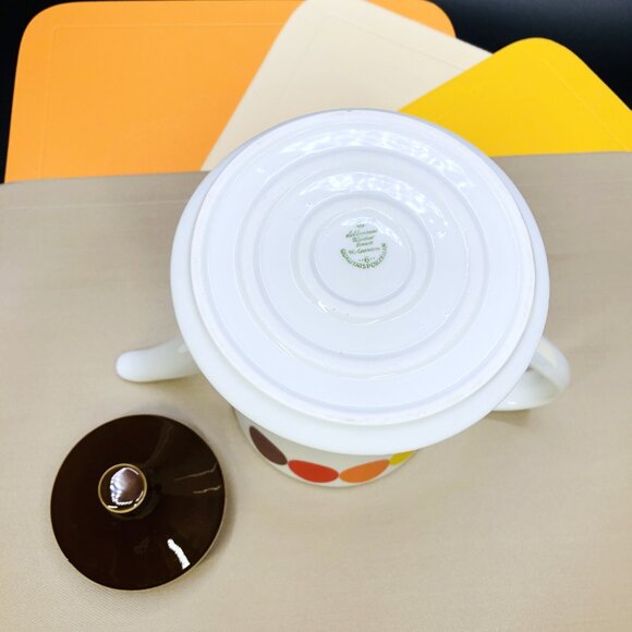 Vintage 70s Seltmann Weiden "DOTS" Porcelain Coffee Teapot: Mid-Century Mod - Picture 12 of 16